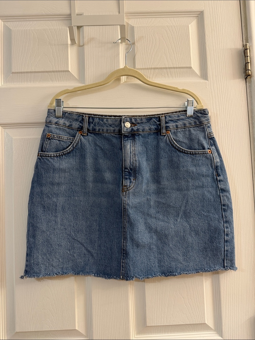 Topshop Denim Mini Skirt in Blue